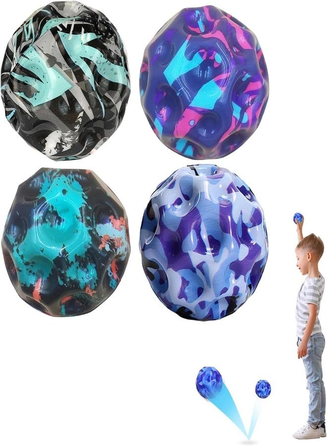 LANLOY Rubber Moon Bouncy Coral Kickball Anti Stress Ball Pop Bouncing Space Ball Sports Training Ball Children's Sensory Ball Easy to Pack of- 1 Multicolour (1, Rainbow Ball) - Image 2